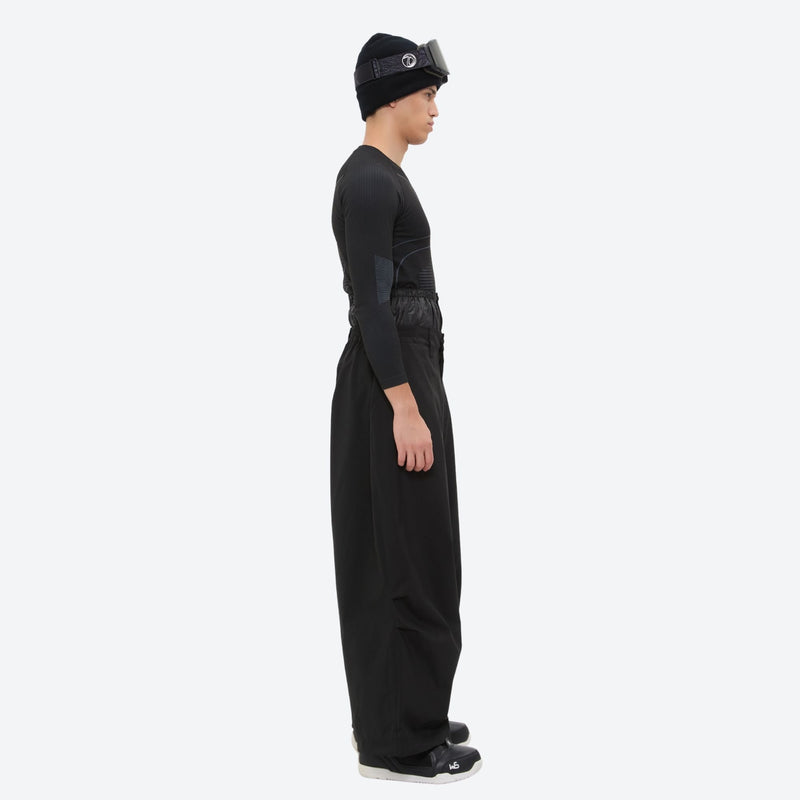 Men's 3-layer snowboard jacket and wide-leg pants - black snow pants with black top, for cold-weather winter sports