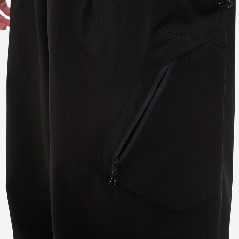 Men's 3-layer snowboard jacket and wide-leg pants - black snow pants, for resort and street wear