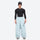 Men's waterproof 3L snow anorak jacket and pants series - ice blue snow pants with black top, on-model front view
