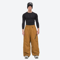 
                  
                    Men's breathable half-zip ski pullover set - coffee brown snow pants with black top, for resort and street wear
                  
                