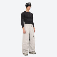 
                  
                    Men's waterproof 3L snow anorak jacket and pants series - off-white snow pants with black top, for cold-weather winter sports
                  
                