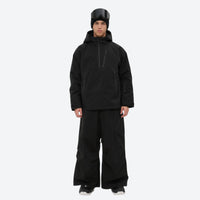 
                  
                    Men's 3-layer snowboard jacket and wide-leg pants - black jacket with black pants, for skiing and snowboarding
                  
                