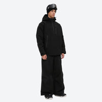 
                  
                    Men's waterproof 3L snow anorak jacket and pants series - black jacket with black pants, for resort and street wear
                  
                
