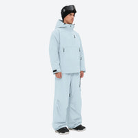 
                  
                    Men's waterproof 3L snow anorak jacket and pants series - ice blue jacket with ice blue pants, for resort and street wear
                  
                