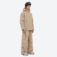 
                  
                    Men's breathable half-zip ski pullover set - tan jacket with tan pants, for skiing and snowboarding
                  
                