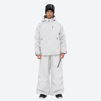 
                  
                    Men's waterproof 3L snow anorak jacket and pants series - light gray jacket with light gray pants
                  
                