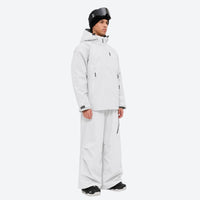 
                  
                    Men's 3-layer snowboard jacket and wide-leg pants - light gray jacket with light gray pants, for resort and street wear
                  
                
