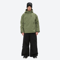 
                  
                    Men's breathable half-zip ski pullover set - sage green jacket with black pants, for powder days and winter commute
                  
                