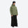 Men's 3-layer snowboard jacket and wide-leg pants - sage green jacket with black pants, for cold-weather winter sports