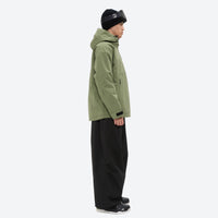 
                  
                    Men's waterproof 3L snow anorak jacket and pants series - sage green jacket with black pants, for skiing and snowboarding
                  
                
