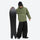 Men's waterproof 3L snow anorak jacket and pants series - sage green jacket with black pants, for cold-weather winter sports