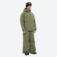
                  
                    Men's breathable half-zip ski pullover set - sage green jacket with sage pants, for cold-weather winter sports
                  
                