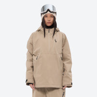 
                  
                    Women's 3-layer snowboard anorak and pants - tan jacket with tan pants, for skiing and snowboarding
                  
                