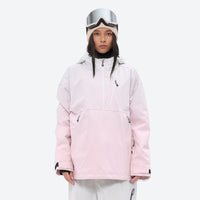 
                  
                    Women's waterproof 3L anorak snow jacket and pants - light pink, for powder and piste riding
                  
                