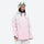 Women's breathable ski pullover set - light pink, on-model hood side view, for cold-weather winter sports