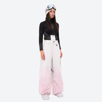 
                  
                    Women's 3-layer snowboard anorak and pants - white and pink gradient snow pants, for cold-weather winter sports
                  
                