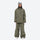 Women's 3-layer snowboard anorak and pants - olive green jacket with olive pants, for resort and backcountry days