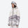 Women's 3-layer snowboard jacket and pants - white mountain print jacket, for cold-weather winter sports