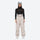 Unisex printed snowboard jacket and bibs - cream tan marble print bib pants, on-model front view, for skiing and snowboarding