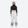 Women's waterproof 3L snow jacket and pants series - white mountain print snow pants with black top, on-model front view