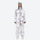 Women's 3-layer snowboard jacket and pants - white marble print jacket with matching pants, for skiing and snowboarding