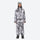 Women's breathable printed ski jacket set - gray camo print jacket with matching pants, for resort and backcountry days