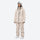 Unisex waterproof 3L snow jacket and bib pants series - cream tan marble print suit, 3-layer waterproof breathable fabric