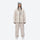 Unisex printed snowboard jacket and bibs - cream tan marble print suit, for cold-weather winter sports