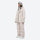 Unisex waterproof 3L snow jacket and bib pants series - cream tan marble print suit, for skiing and snowboarding