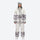 Women's 3-layer snowboard jacket and pants - white mountain print jacket with matching pants, for powder and piste riding
