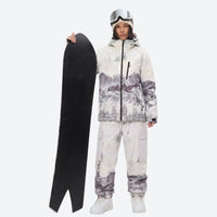 
                  
                    Women's waterproof 3L snow jacket and pants series - white mountain print jacket with matching pants
                  
                