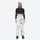 Women's breathable printed ski jacket set - white marble print snow pants with black top, for cold-weather winter sports