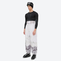
                  
                    Unisex printed snowboard jacket and bibs - white marble print bib pants, adjustable detachable suspenders
                  
                