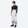 Unisex printed snowboard jacket and bibs - white marble print bib pants, adjustable detachable suspenders