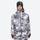 Breathable 3-layer ski jacket and suspender pants set - gray camo marble print, for resort and backcountry days