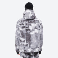 
                  
                    Breathable 3-layer ski jacket and suspender pants set - gray camo marble print, for skiing and snowboarding
                  
                