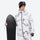 Unisex waterproof 3L snow jacket and bib pants series - white marble print, for powder and piste riding
