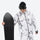 Breathable 3-layer ski jacket and suspender pants set - white marble print, for cold-weather winter sports