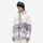 Unisex waterproof 3L snow jacket and bib pants series - white and gray gradient print, for cold-weather winter sports
