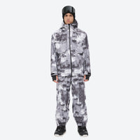 
                  
                    Unisex waterproof 3L snow jacket and bib pants series - gray camo marble print suit, for skiing and snowboarding
                  
                