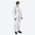 Unisex waterproof 3L snow jacket and bib pants series - white marble print suit, for powder and piste riding