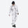 Unisex printed snowboard jacket and bibs - white marble print suit, for skiing and snowboarding