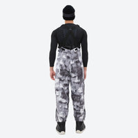 
                  
                    Unisex waterproof 3L snow jacket and bib pants series - gray camo marble print bib pants, for resort and backcountry days
                  
                