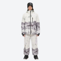 
                  
                    Breathable 3-layer ski jacket and suspender pants set - white and gray gradient print jacket with gradient pants
                  
                