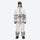 Breathable 3-layer ski jacket and suspender pants set - white and gray gradient print jacket with gradient pants