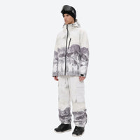 
                  
                    Breathable 3-layer ski jacket and suspender pants set - white and gray gradient print suit, for skiing and snowboarding
                  
                
