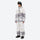 Breathable 3-layer ski jacket and suspender pants set - white and gray gradient print suit, for skiing and snowboarding