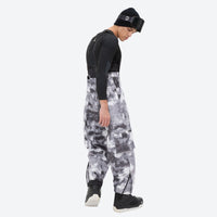 
                  
                    Breathable 3-layer ski jacket and suspender pants set - gray camo marble print bib pants, for powder and piste riding
                  
                
