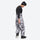 Breathable 3-layer ski jacket and suspender pants set - gray camo marble print bib pants, for powder and piste riding