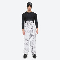 
                  
                    Unisex waterproof 3L snow jacket and bib pants series - white marble print bib pants, for cold-weather winter sports
                  
                